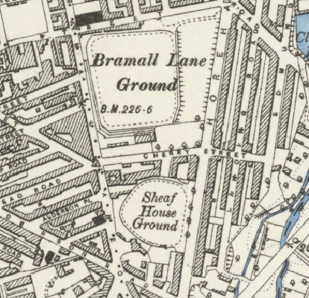 Sheffield - Bramall Lane : Map credit Old-Maps.co.uk historic maps